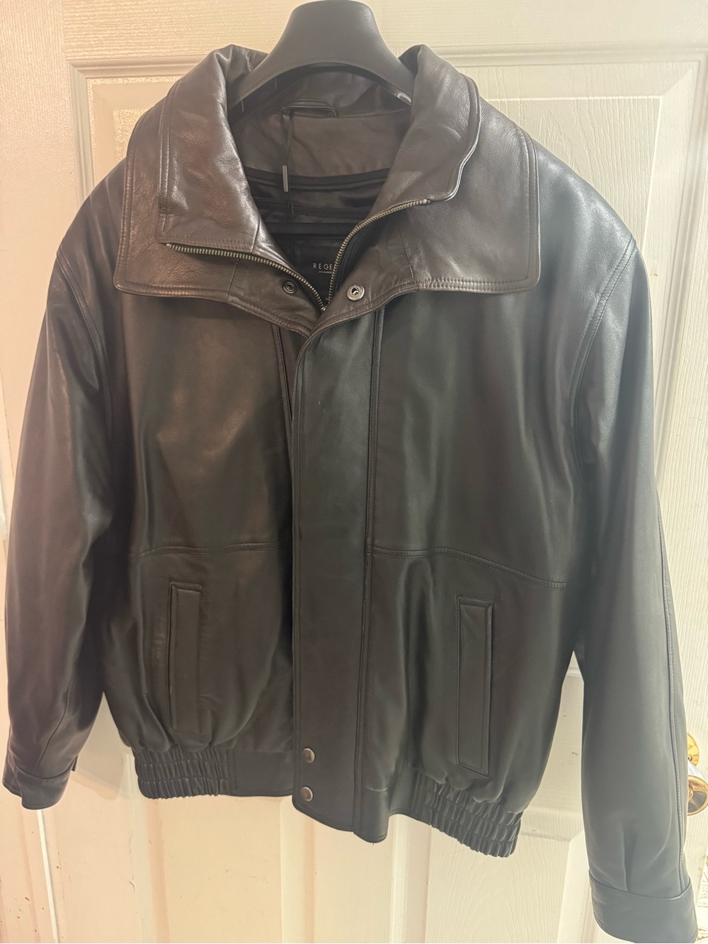 Regency by LaMarque - Double Collar Bomber 100% Leather Jacket